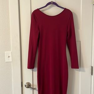 Long sleeve low back dress